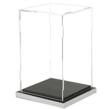 莞华展示盒拼装高透明亚克力模型玩具摆件收纳防尘盒子 12x12x18cm 无边+镜面边底座