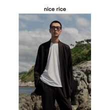 nice rice好饭 24SS莱赛尔混纺宽松道袍开衫外套[商场同款]NGC06062 煤石黑（预售3.18） M
