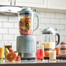 小熊（Bear） 破壁机家用多功能破壁料理机双杯搅拌机智能预约榨汁冰沙辅食机 浅蓝色 PBJ-B10N1