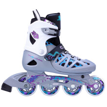 美洲狮（COUGAR） 滑冰鞋可调成人轮滑鞋 欧盟品质 男女款溜冰鞋 成人款 308N 银紫(鞋+护具) L(41-44码)