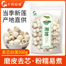小茵姑娘湘莲500g 湘潭去芯磨皮通芯白莲子干货 银耳百合莲子四神汤食材