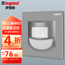 罗格朗（LEGRAND）开关插座电工电料逸景深砂银灰色86型面板墙面暗装电源插座 壁脚指示灯