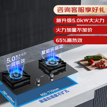 老板（Robam）家用燃气灶天然气双灶 升级5.0kW嵌入式可调节灶具 钢化玻璃高热效率猛火灶煤气灶JZT-37B7X