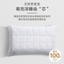 源生活 荞麦枕头 100%纯荞麦填充 颈椎枕护颈枕芯 纯棉可拆洗6斤44*70cm