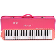国光口风琴37键学生32键口风琴儿童初学者学生用成人口吹琴教学用 （37键粉色+硬包+吹奏说明）