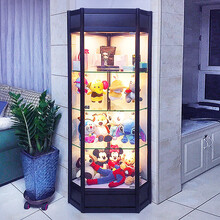欣雪三角柜转角柜边柜墙角柜酒柜礼品化妆品手办柜模型展示柜玻璃钛合金展柜泡泡马特收纳柜乐高展示柜玻璃柜 50*50*200含玻璃-橱柜款