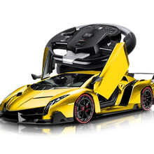 勾勾手（GOUGOUSHOU）遥控车儿童玩具车遥控汽车漂移毒药跑车男孩方向盘遥控赛车玩具 重力感应遥控跑车-黄色【两组电池】