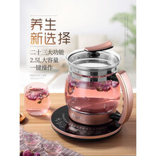 养生壶全自动加厚玻璃电煮茶壶中药壶煎药大容量2-2.5l黑茶小秋家 炖盅大蒸笼2个滤网蛋架除垢剂抢购一 2.5L