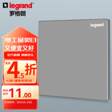 罗格朗（LEGRAND）开关插座电工电料逸景深砂银灰色86型面板墙面暗装电源插座 空白盖板