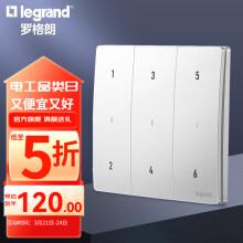 罗格朗（LEGRAND）开关面板 未莱IOT智能开关米家版无线遥控免布线 六位场景开关 陶瓷白