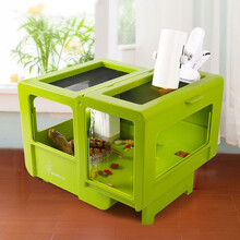 柏卡乐 豪华别墅乌龟缸带晒台特大型养乌龟的专用缸水陆缸巴西龟鳄龟饲养箱带排水防逃逸亚克力塑料 超大号海景绿色【过滤器+晒背灯套餐】