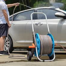 洗车水枪套装金属高压汽车水枪家用园艺浇花增压洗车器洗车水管洗车水抢收纳洗车工具洗车神器 免安装金属高压水枪收纳带轮套装 25米防爆水管
