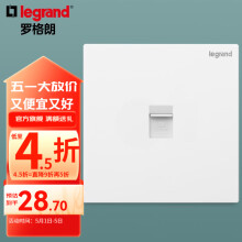罗格朗（LEGRAND）开关插座面板 仕典系列玉兰白色86型暗装 超五类网络插座