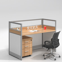 优宜（YOE.FTY）上海办公家具 简约现代屏风职员办公桌椅组合 2/4/6人员工位 卡座员工办公桌 一字型单人位（含柜）