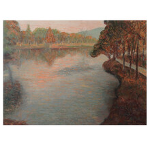 墨斗鱼 王月风景布面油画原作秋 客厅卧室装饰画沙发背景墙壁画新中式轻奢挂画现代简约餐厅艺术品