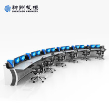 神州机柜多媒体监控制机房操作台指挥调度台工控台中心视频控制监控桌播音桌讲台定制 B款弧形十八联