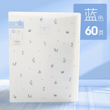 得力产检资料收纳册孕期孕妇孕检单报告单档案文件夹b超收集册 小清新款蓝色60页