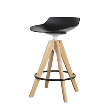 港隆（GRONLAND) 北欧实木吧凳旋转酒吧椅现代简约高脚凳设计师创意前台椅 黑色高65cm 39x39x65cm