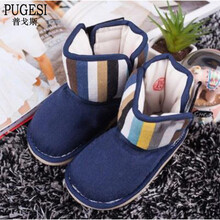 儿童手工布底棉鞋男女童纯棉花家居布鞋宝宝千层底系带保暖鞋软底 M35(棉靴) 码数不是标准码