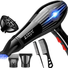 家用宿舍2000电吹风W冷热风蓝光低噪音不伤发吹风机理发店专业发廊3000大功率恒温负离子护发吹风筒 发廊买1送5（（带蓝光）