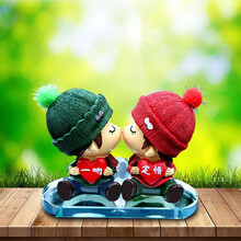 塔尔狐车载汽车摆件香水摆件挂件饰品情侣可爱车上装饰品车内玩偶饰品 一吻定情