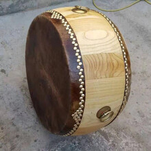 正宗黄牛皮鼓大鼓椿木白茬鼓锣鼓道士用实木乐器鼓小鼓堂鼓节奏鼓 18寸黄牛皮椿木锣鼓【60*30】