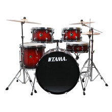 TAMA 架子鼓RL52KH6节奏伴侣 爵士鼓 烤漆声鼓 5鼓3镲架4镲片送全套赠品 GBG红黑BCS