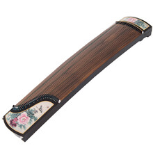 艾牧 古筝刻字 书法 泡桐木 烘烤 面板 成人实木骨粉刻花专业考级演奏 初学者练习带配件包弦指甲 GZ-385 花团锦簇