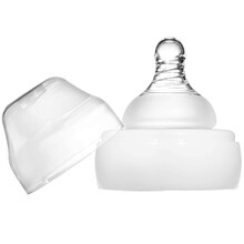 卡乐怡宽口径奶瓶盖全硅胶奶嘴新生儿婴儿宝宝防胀气防摔PP塑料奶嘴