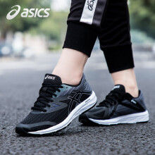 ASICS亚瑟士女鞋跑步鞋缓冲稳定马拉松跑鞋爱世克斯女子运动鞋 黑色 37.5