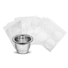 【多油脂】兼容雀巢nespresso小米心想咖啡机 咖啡胶囊不锈钢 循环重复使用填充无盖铝箔压粉锤 不锈钢咖啡胶囊*1+铝箔片*50