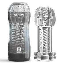 SCREW III 旋吸飞机杯 日本透明男用手动旋转夹吸杯 成人自尉情趣性用品 冥王星黑【深度刺激】