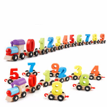 野果子 儿童木制绕珠串珠积木男孩女宝宝一岁半早教益智玩具0-3岁2周岁 11节数字小火车【升级款】