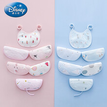 迪士尼线下商场同款婴儿口水巾防水纱布宝宝绑带围嘴新生儿式系带口水兜 【不防水】纯棉款 随机1条