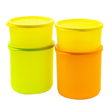 特百惠保鲜盒新冷藏圆形4件套 冰箱冷藏盒大容量沙拉碗收纳盒 新冷藏圆形4件套