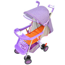 夏季婴儿仿藤推车轻便折叠伞车简易宝宝儿童BB藤编推椅竹藤车童车 Q1款_紫_可坐躺带音乐+