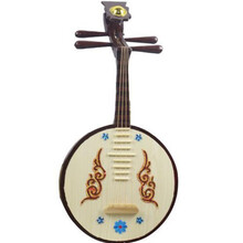 道具琵琶中阮琴民族阮柳琴秦琴月琴乐器实木纯手工cos拍照摄影秀 红色印花