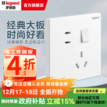 罗格朗（LEGRAND）开关插座面板 仕典系列玉兰白色86型暗装 五孔带（双控） 插座