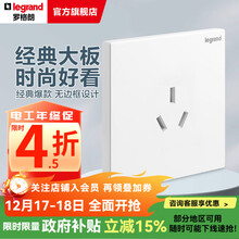 罗格朗（LEGRAND）开关插座面板 仕典系列玉兰白色86型暗装 10A三孔 插座