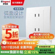 罗格朗开关插座面板 未莱系列陶瓷白色86型薄款暗装磨砂质感清单报价 10A四孔 插座