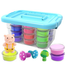 超轻粘土橡皮泥彩泥纸黏土太空泥雪花泥套装儿童太空玩具沙 24色收纳盒【模具款】