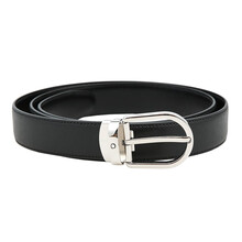 万宝龙MONTBLANC腰带马蹄形针式带扣十字纹印花皮革皮带120x3厘米U0112363