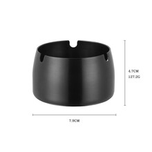 Buyer Sta不锈钢烟灰缸 防风创意烟灰缸大中小家用网吧办公室高档餐厅KTV 黑色小号