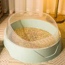 凡可奇 猫砂盆特大号 防外溅幼猫厕所 半封闭式猫屎盆 猫咪用品 大号白色