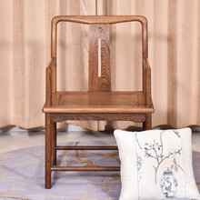 苏汀小镇红木家具非洲鸡翅木（学名：非洲崖豆木）南宫椅靠背椅办公椅电脑椅实木新中式官帽椅扶手椅 新中式南宫椅：长61*宽50*座高42(总高91)