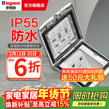 罗格朗（LEGRAND）电工电料五孔地插座隐藏式地插地板地面插座（不含底盒） 银色IP55六类网络地插