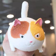 竺古力 生气猫解压捏捏乐玩具仿真减压神器狗拉拉猪软慢回弹拍拍哈巴狗发泄大号整蛊恶搞生日礼物儿童 白色生气猫（大号） 包装随机