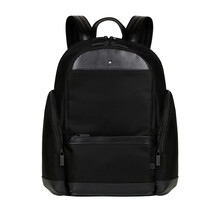 ＜送男友＞MONTBLANC万宝龙 黑色皮质夜航系列中号双肩包 119048