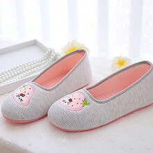 伴倪春夏新品月子鞋包跟厚软底防水防滑孕妇鞋可外穿 透气网布灰 36码