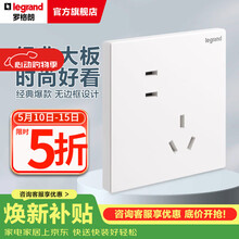 罗格朗（LEGRAND）开关插座面板 仕典系列玉兰白色86型暗装 错位五孔 插座